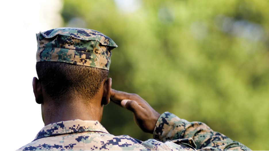 Saluting Marine