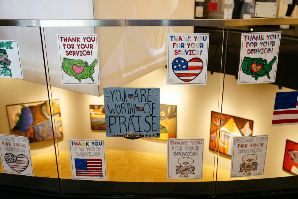 Signs created by 2nd graders from Jefferson Elementary in Gahanna, OH.